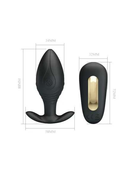 Consolador anal royal recargable inalambrico control remoto silicona 9cmx3,5cm | Pretty love | Vibradores