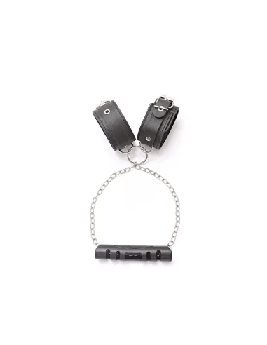 Esposas con mango tirador y cadena - eco-cuero negro | Infarta fetish | Esposas