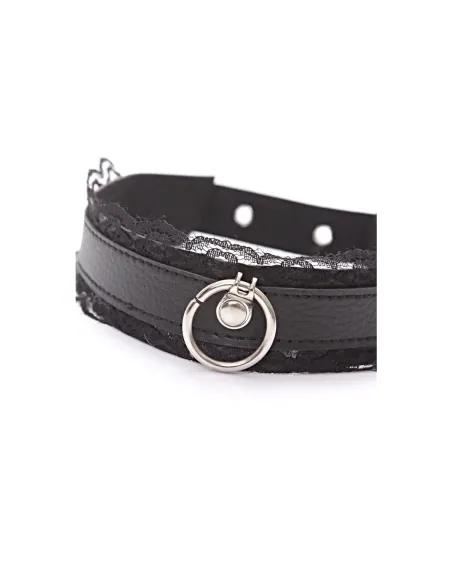 Collar choker aro y puntilla negra | Infarta fetish | Accesorios y outfits