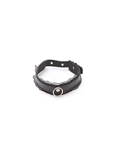 Collar choker aro y puntilla negra | Infarta fetish | Accesorios y outfits