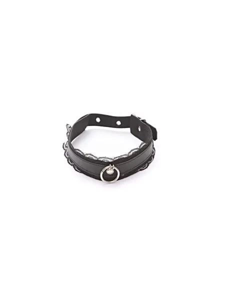Collar choker aro y puntilla negra | Infarta fetish | Accesorios y outfits