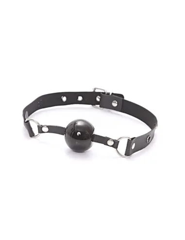 Mordaza bola negra eco cuero y tachas negras | Infarta fetish | Mordazas