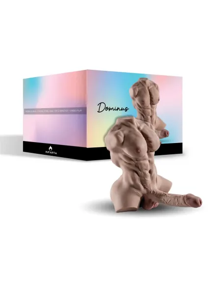 Dominus – torso musculoso el más vendido - pene realista y ano + balita de regalo – efecto bronceado | Infarta toys | Torsos