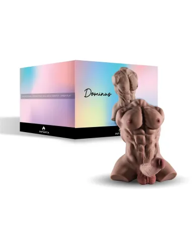 Dominus – torso musculoso más vendido con pene realista y ano + balita de regalo – marrón claro | Infarta toys | Torsos