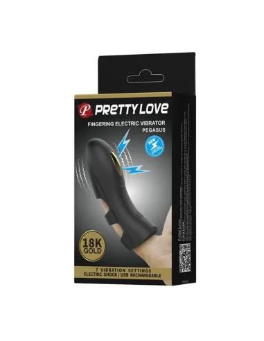 Vibrador dedo electric shock usb recargable 7 func 10cm x 4cm | Pretty love | Estimuladores clítoris