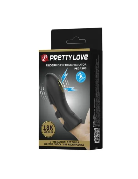 Vibrador dedo electric shock usb recargable 7 func 10cm x 4cm | Pretty love | Estimuladores clítoris