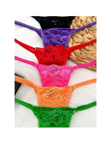 Tul elastizado y puntilla 02/90 lila | Mordisco | Tangas cola less