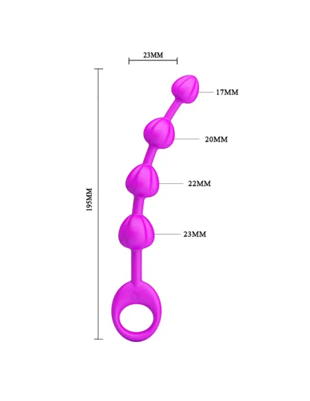 Varita anal silicona flexible beeds 19,5cm x 2,3cm | Pretty love | Varitas y bolas