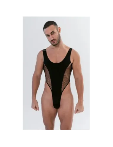 Hombre - body cavado de microfibra y red | Malena | Tangas