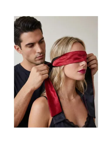 El lazo prohibido - saten elastizado rojo y negro | Infarta fetish | Esposas