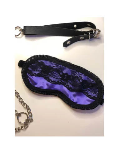 Antifaz y pezoneras de raso y puntilla color violeta -infarta sens- | Infarta fetish | Baby dolls