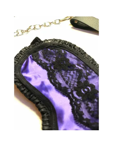 Antifaz y pezoneras de raso y puntilla color violeta -infarta sens- | Infarta fetish | Baby dolls