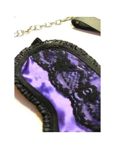 Antifaz y pezoneras de raso y puntilla color violeta -infarta sens- | Infarta fetish | Baby dolls