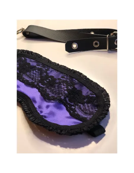 Antifaz y pezoneras de raso y puntilla color violeta -infarta sens- | Infarta fetish | Baby dolls