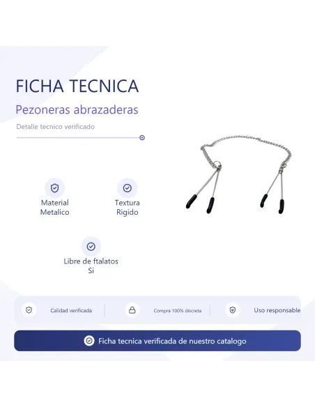 Pezoneras abrazaderas con cadena bulk | Infarta toys | Pezoneras