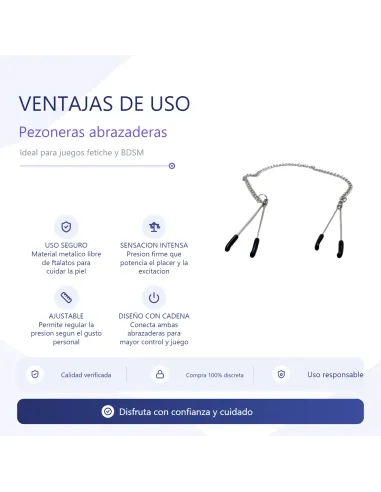 Pezoneras abrazaderas con cadena bulk | Infarta toys | Pezoneras