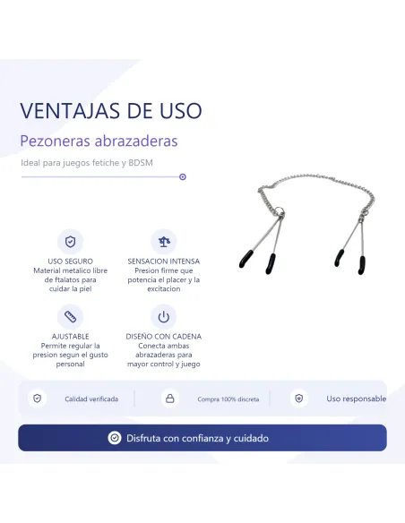 Pezoneras abrazaderas con cadena bulk | Infarta toys | Pezoneras