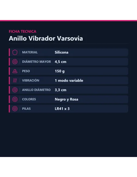 Anillo vibrador varsovia color surtido | Infarta toys | Anillos