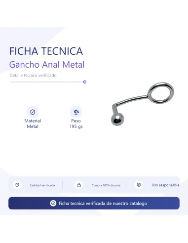 Gancho anal metal con aro 195gs bulk | Infarta toys | Dildos