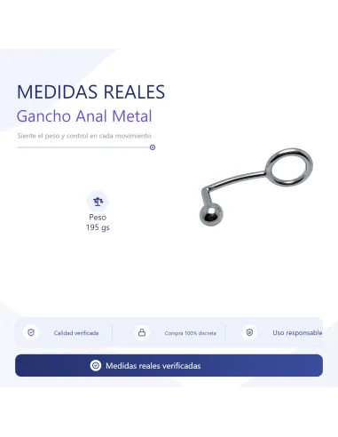 Gancho anal metal con aro 195gs bulk | Infarta toys | Dildos