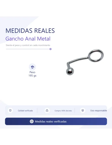 Gancho anal metal con aro 195gs bulk | Infarta toys | Dildos