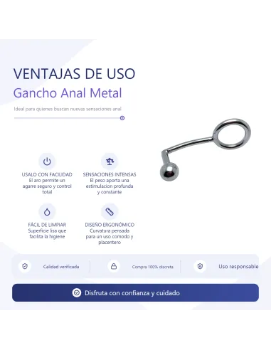 Gancho anal metal con aro 195gs bulk | Infarta toys | Dildos