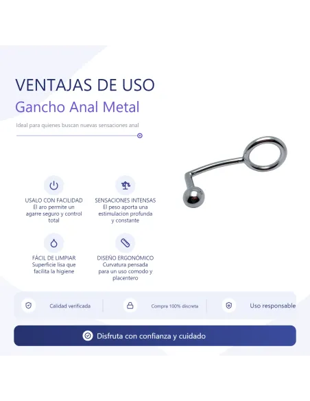 Gancho anal metal con aro 195gs bulk | Infarta toys | Dildos