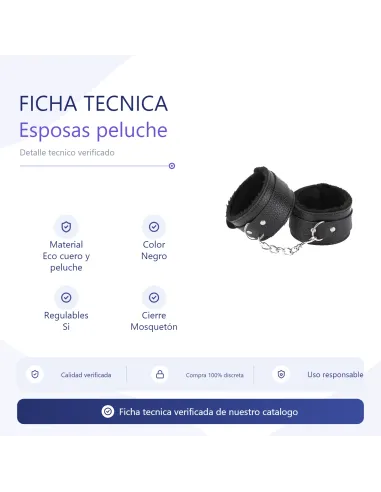 Esposas peluche suave importadas negro | Infarta toys | Esposas