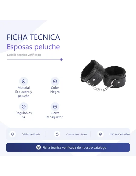 Esposas peluche suave importadas negro | Infarta toys | Esposas