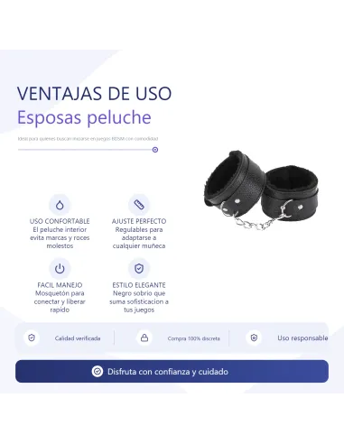 Esposas peluche suave importadas negro | Infarta toys | Esposas