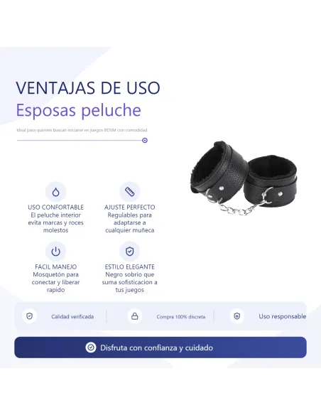 Esposas peluche suave importadas negro | Infarta toys | Esposas