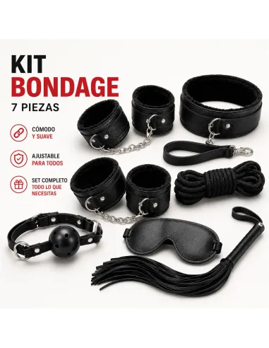 Kit bondage 7 piezas negro | Infarta toys | Kits
