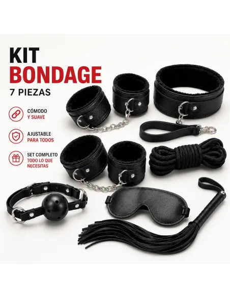Kit bondage 7 piezas negro | Infarta toys | Kits
