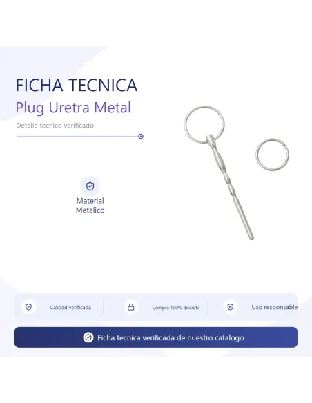 Plug uretra metal ring | Infarta toys | Castidad