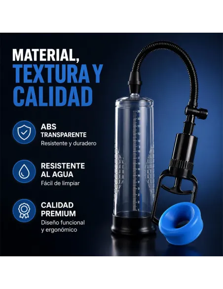 Bomba erectora powerpump men 2.0 piston 25x7cm | Infarta toys | Erectores