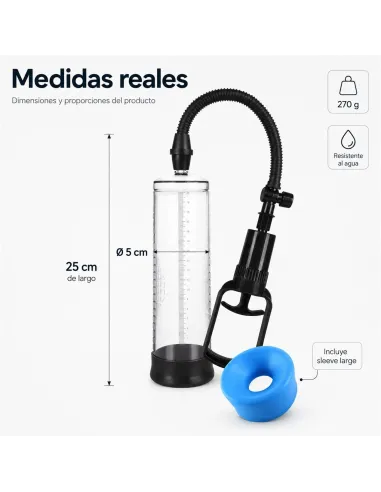 Bomba erectora powerpump men 2.0 piston 25x7cm | Infarta toys | Erectores