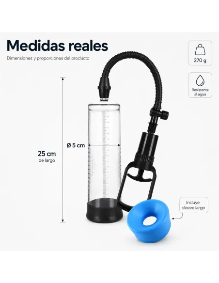Bomba erectora powerpump men 2.0 piston 25x7cm | Infarta toys | Erectores