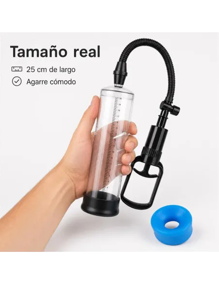 Bomba erectora powerpump men 2.0 piston 25x7cm | Infarta toys | Erectores