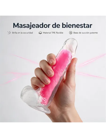 Dildo neonflux pink - brilla en la oscuridad | Infarta toys | Dildos macizos
