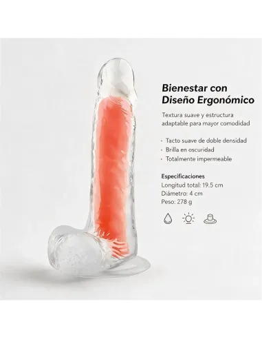 Dildo neonflux orange - brilla en la oscuridad | Infarta toys | Dildos macizos