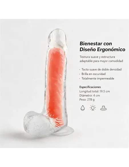 Dildo neonflux orange - brilla en la oscuridad | Infarta toys | Dildos macizos