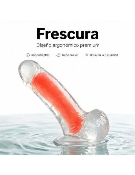 Dildo neonflux orange - brilla en la oscuridad | Infarta toys | Dildos macizos