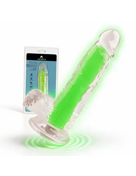 Dildo neonflux green - brilla en la oscuridad | Infarta toys | Dildos macizos