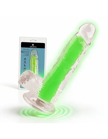Dildo neonflux green - brilla en la oscuridad | Infarta toys | Dildos macizos