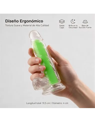 Dildo neonflux green - brilla en la oscuridad | Infarta toys | Dildos macizos