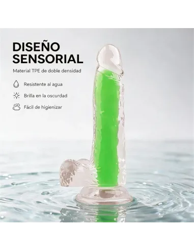 Dildo neonflux green - brilla en la oscuridad | Infarta toys | Dildos macizos