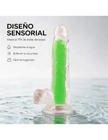 Dildo neonflux green - brilla en la oscuridad | Infarta toys | Dildos macizos