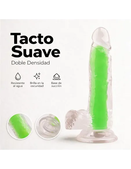 Dildo neonflux green - brilla en la oscuridad | Infarta toys | Dildos macizos