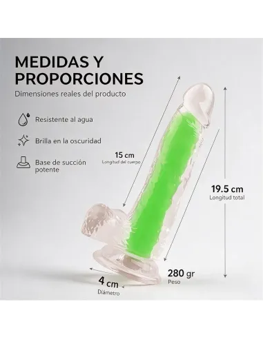 Dildo neonflux green - brilla en la oscuridad | Infarta toys | Dildos macizos