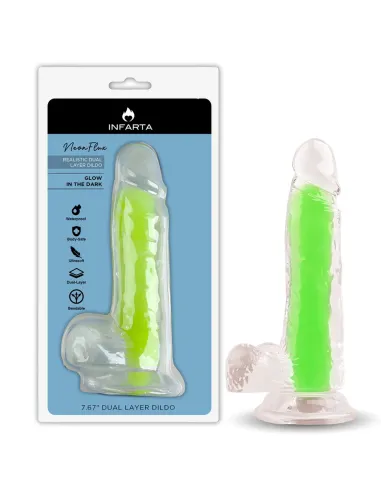 Dildo neonflux green - brilla en la oscuridad | Infarta toys | Dildos macizos